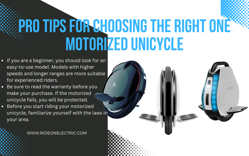 Pro Tips for Choosing the Right One Motorized Unicycles