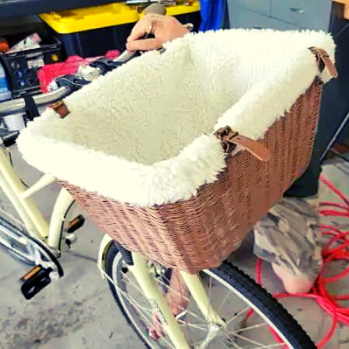 PetSafe Happy Ride Wicker Bicycle Basket For Cats and Dogs