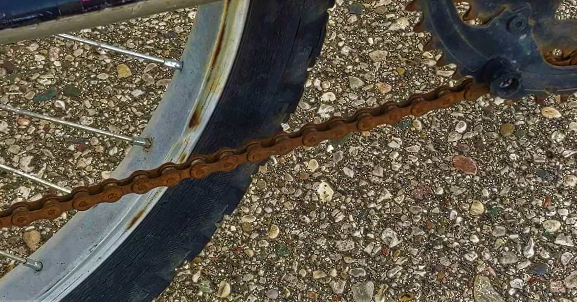 rusted bike chain fix