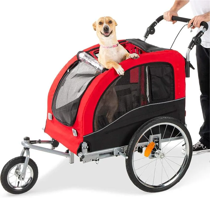 Pet Stroller 2-in-1 Dog Bike Trailer