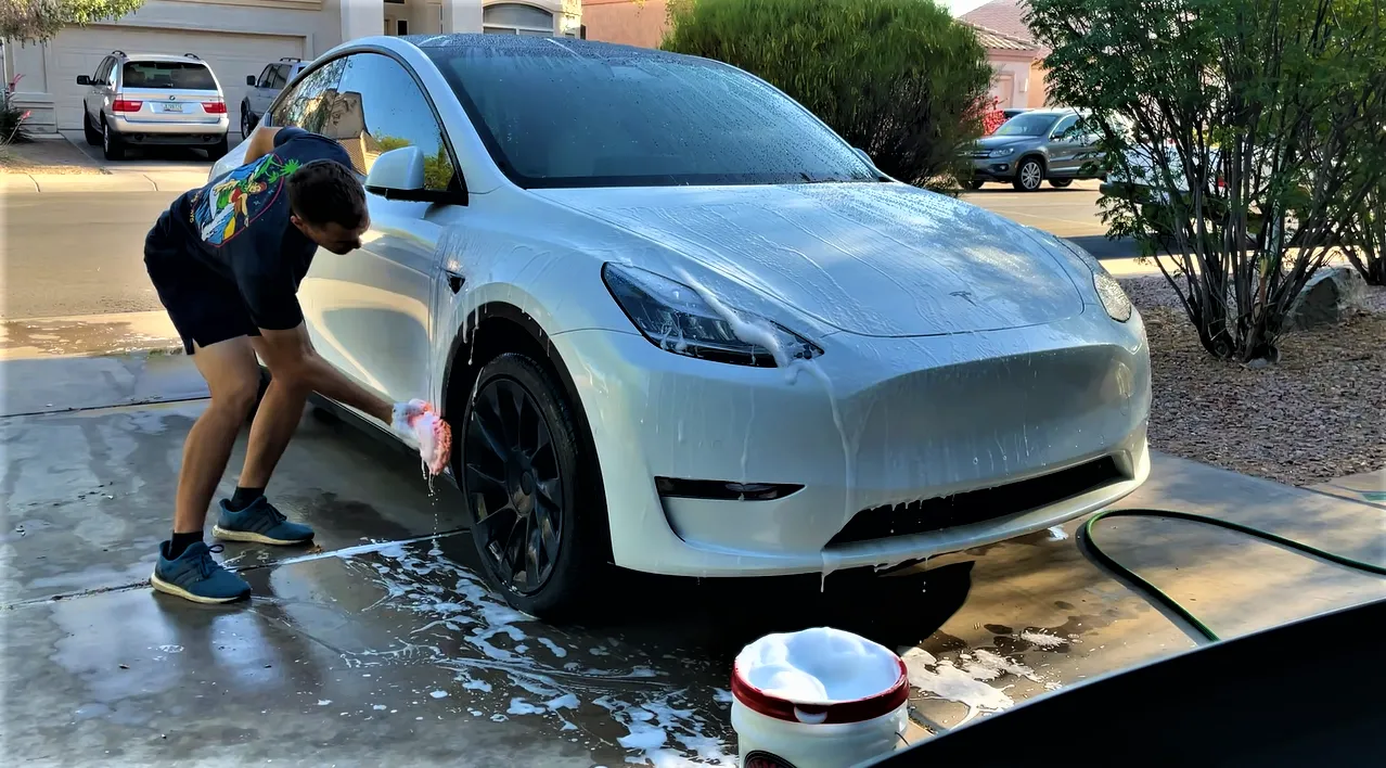 How To Wash A Tesla At Home