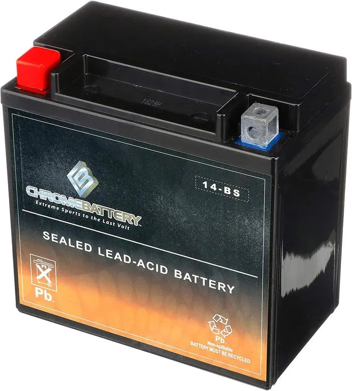 Chrome Battery YTX14-BS (48 W) Snowmobile Battery 