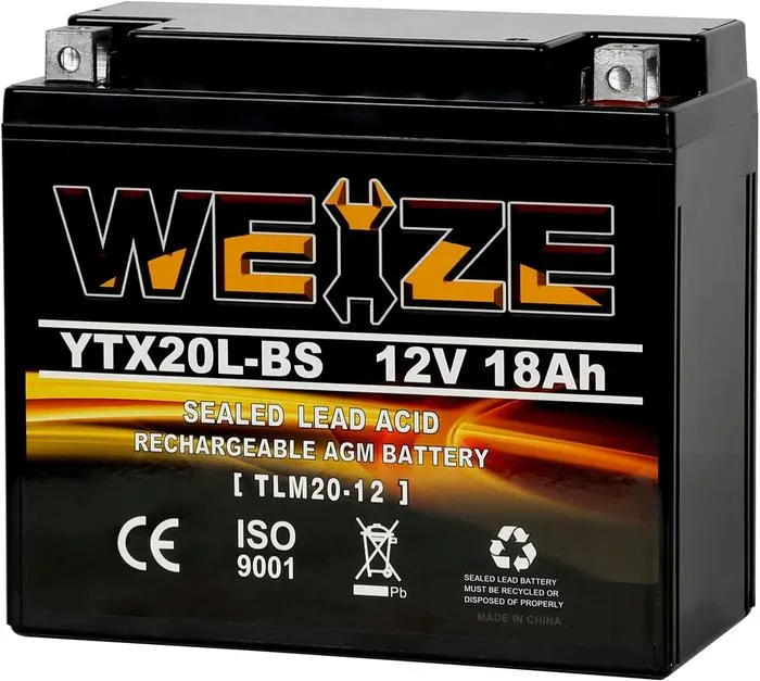 Weize YTX20L-BS (12V) Motorcycle ATV Snowmobile